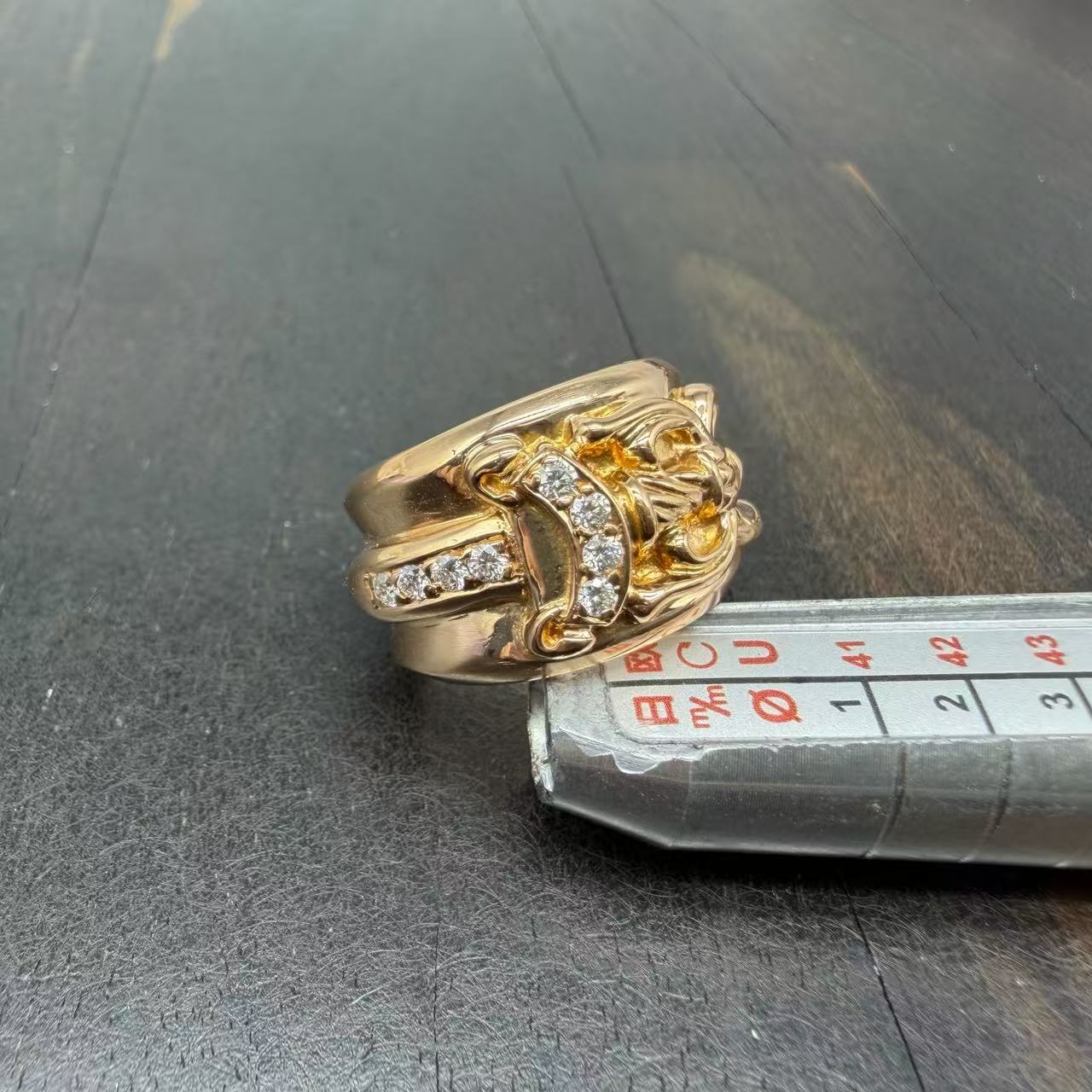 Chrome Hearts 22k Gold Diamonds Dagger Ring