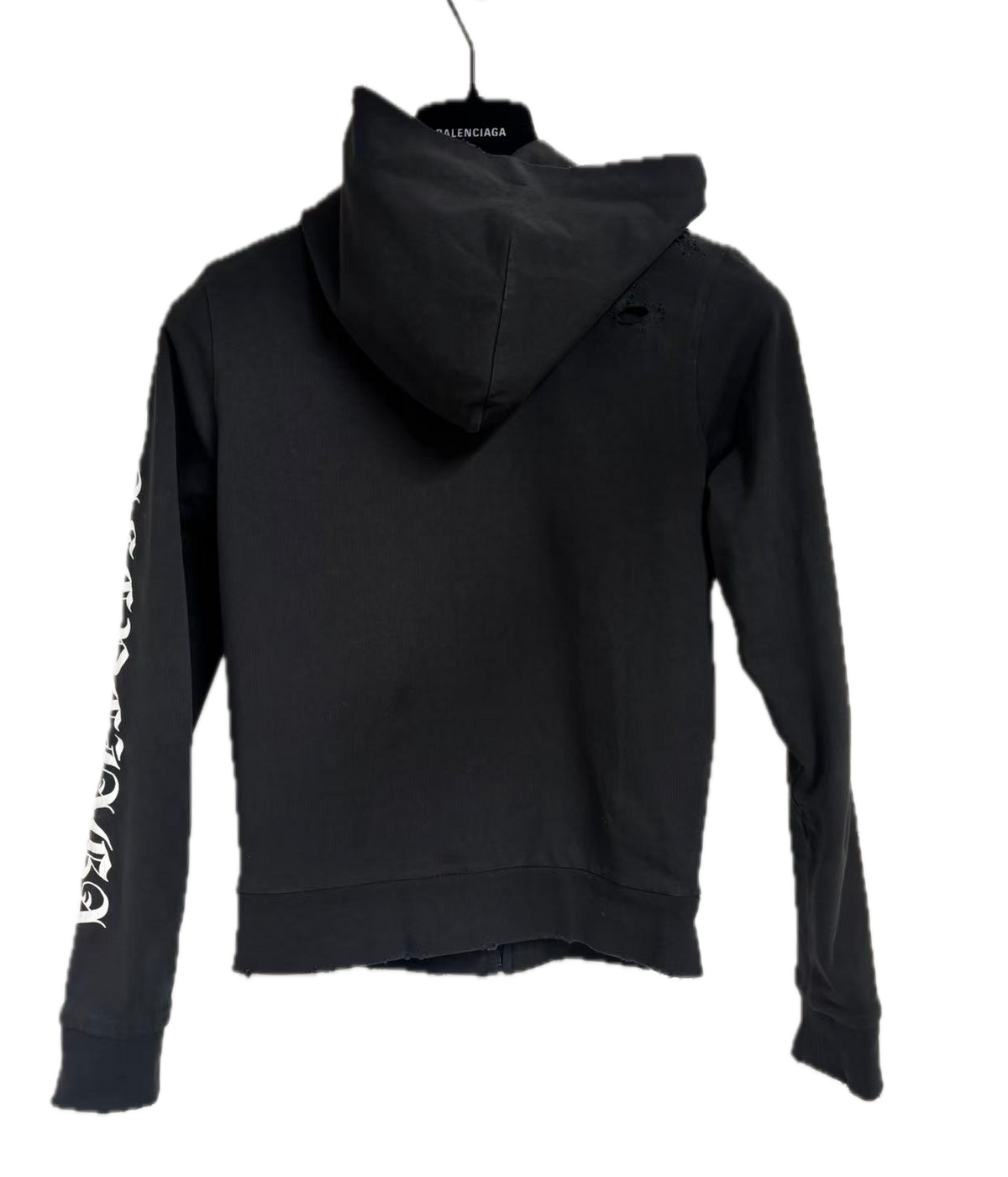 Balenciaga Distressed Printed Cotton-Blend Jersey Hoodie