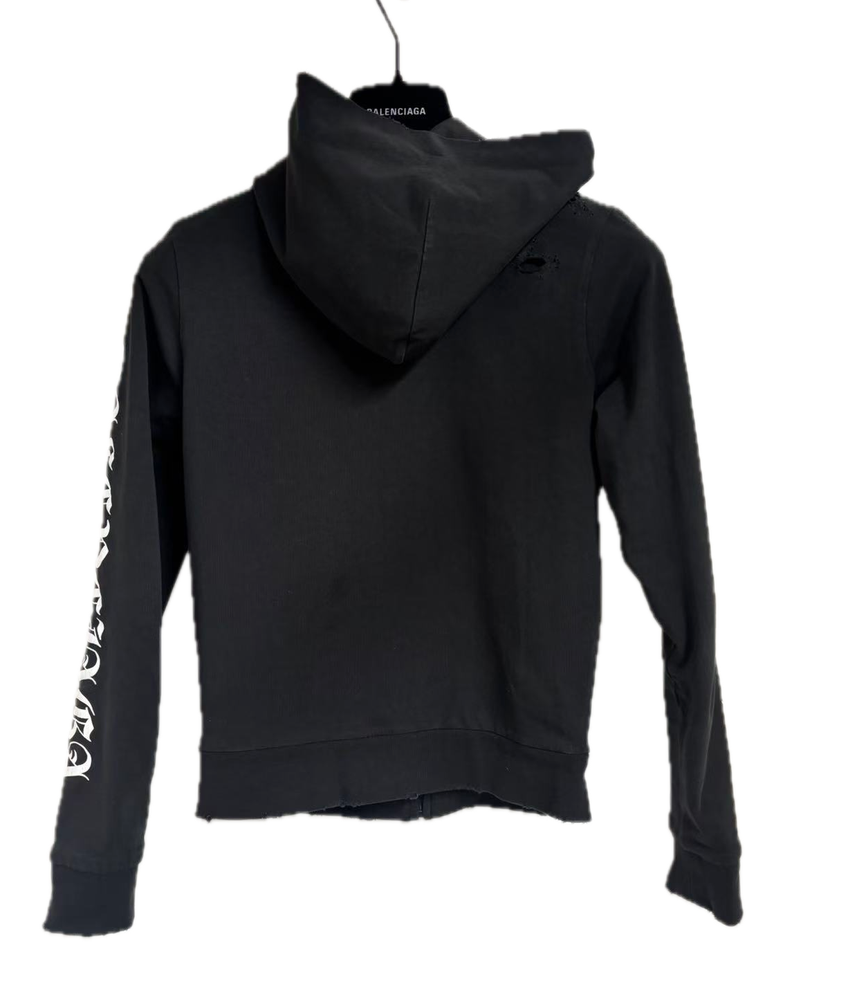 Balenciaga Distressed Printed Cotton-Blend Jersey Hoodie