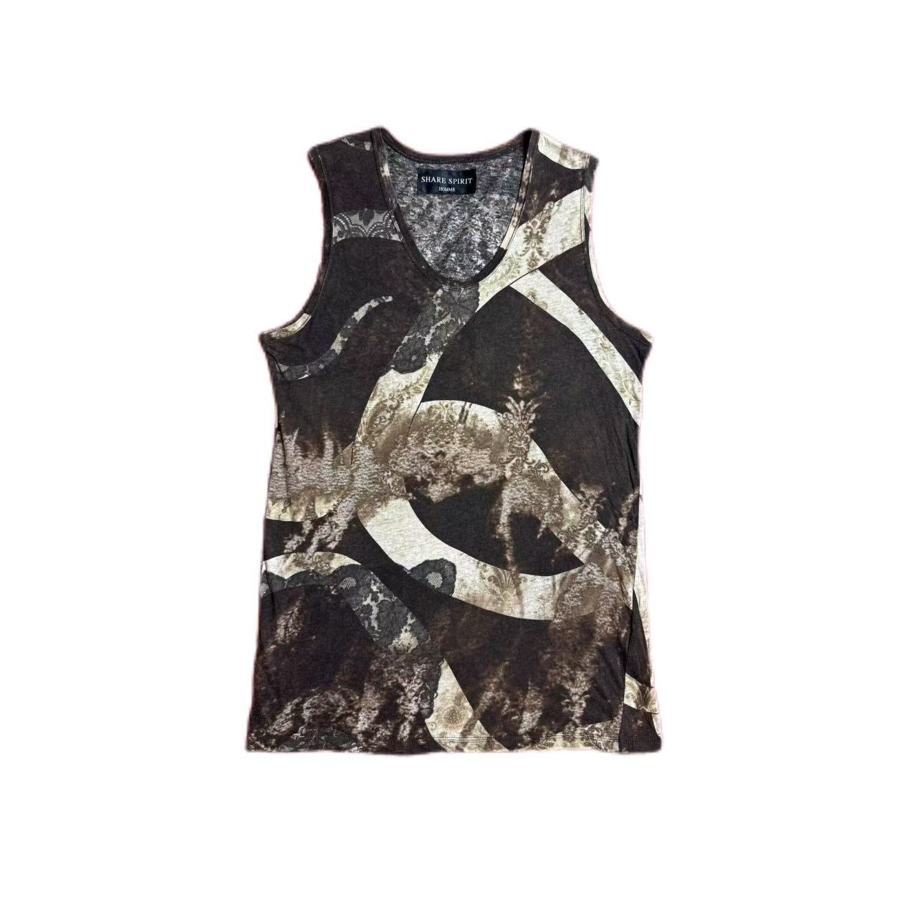 Share Spirit Snake-print lace full-print camisole vest
