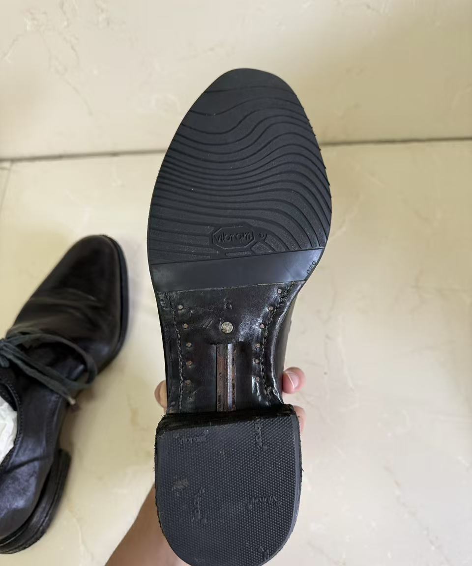 Carol Christian Poell Black Kangaroo Leather Derby