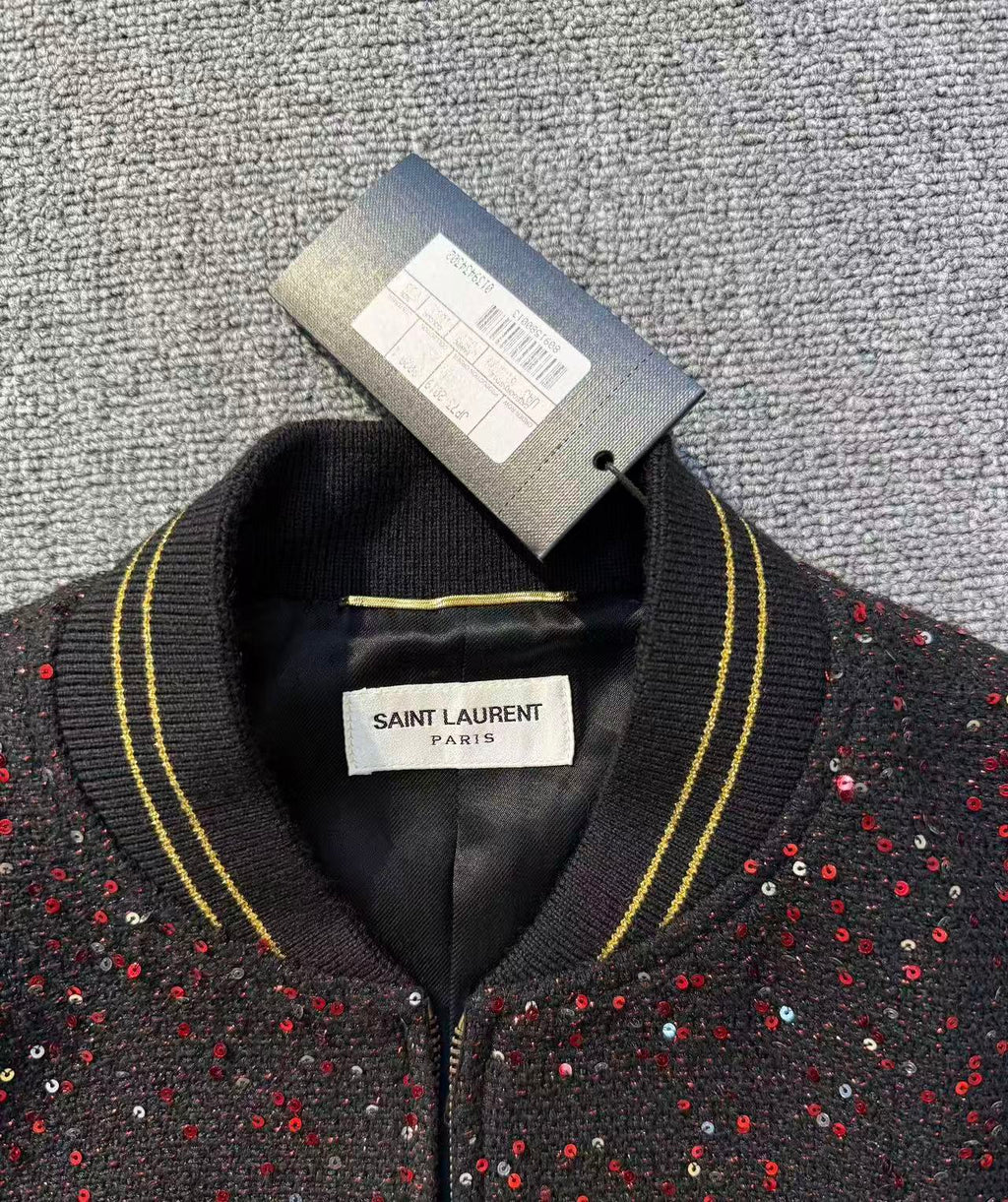 Saint Laurent Sequinned Bomber Jacket