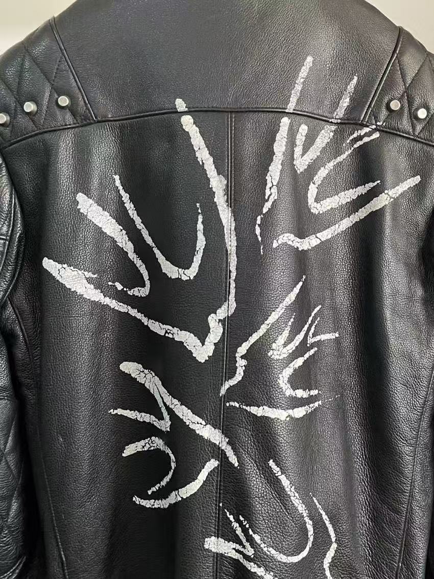 Alexander Mcqueen Swallow Leather Biker Jacket