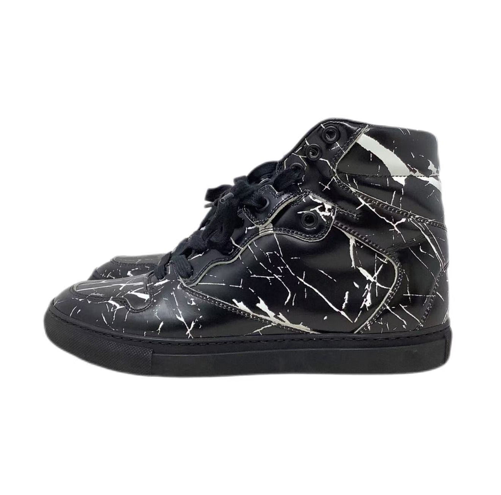 BALENCIAGA Arena black marble print high top sneakers