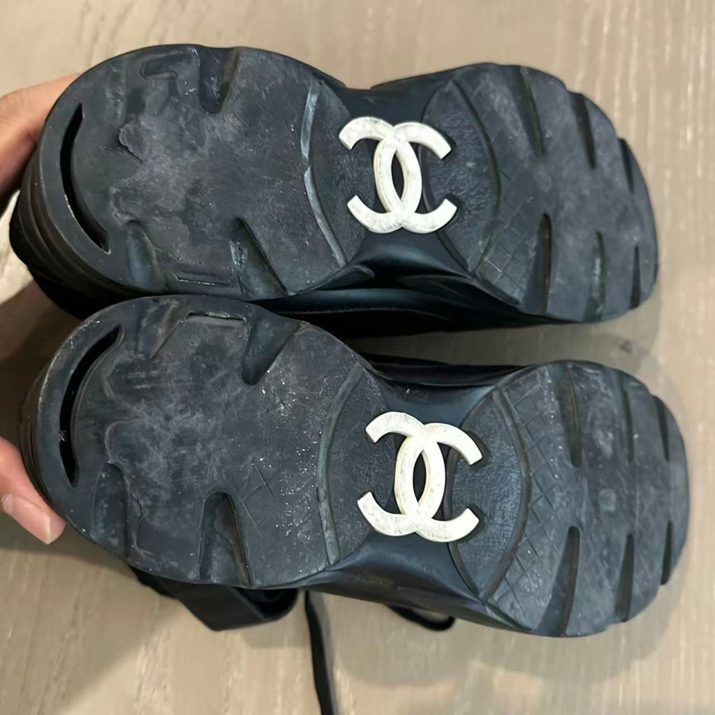 Chanel Black Hi Top Sneaker
