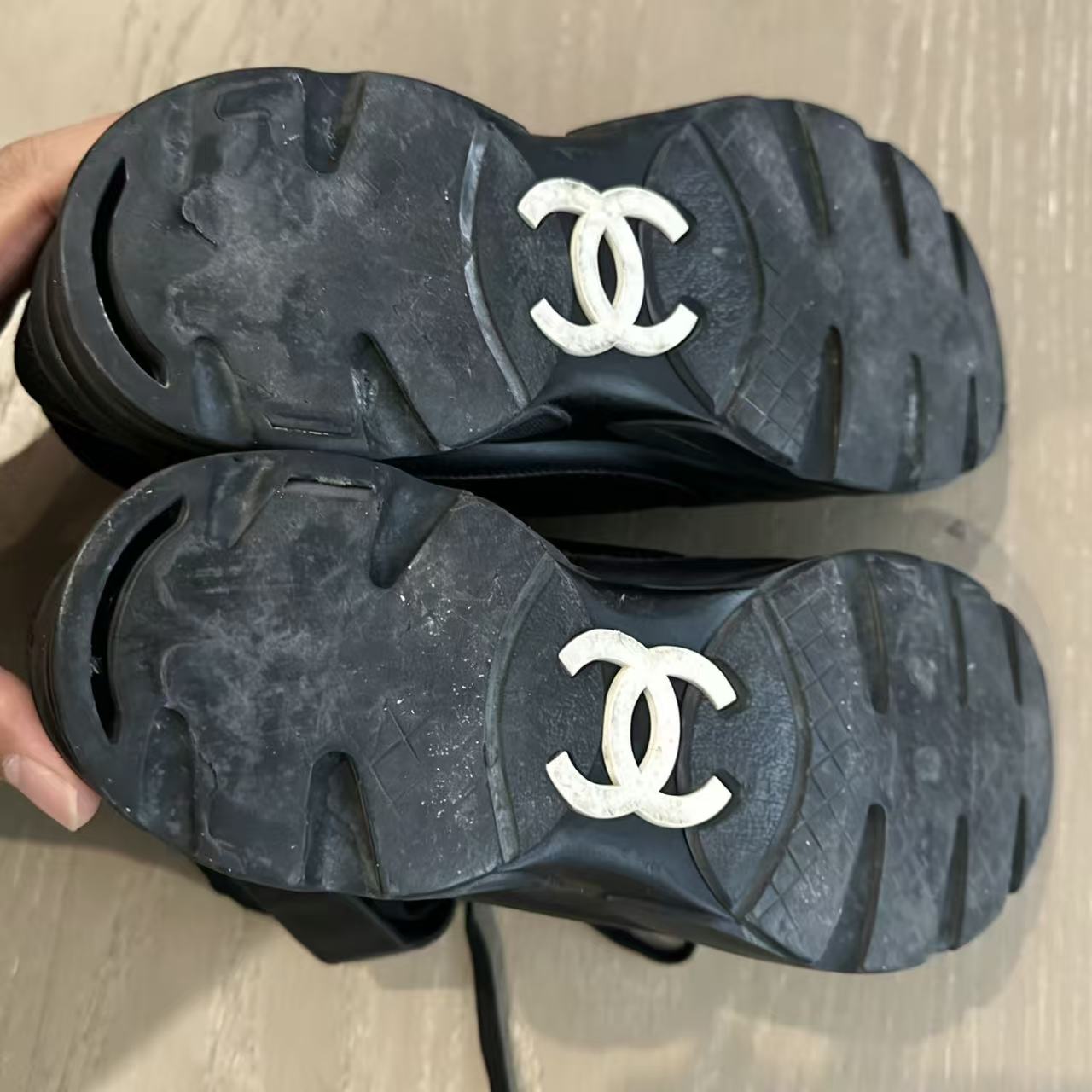Chanel Black Hi Top Sneaker