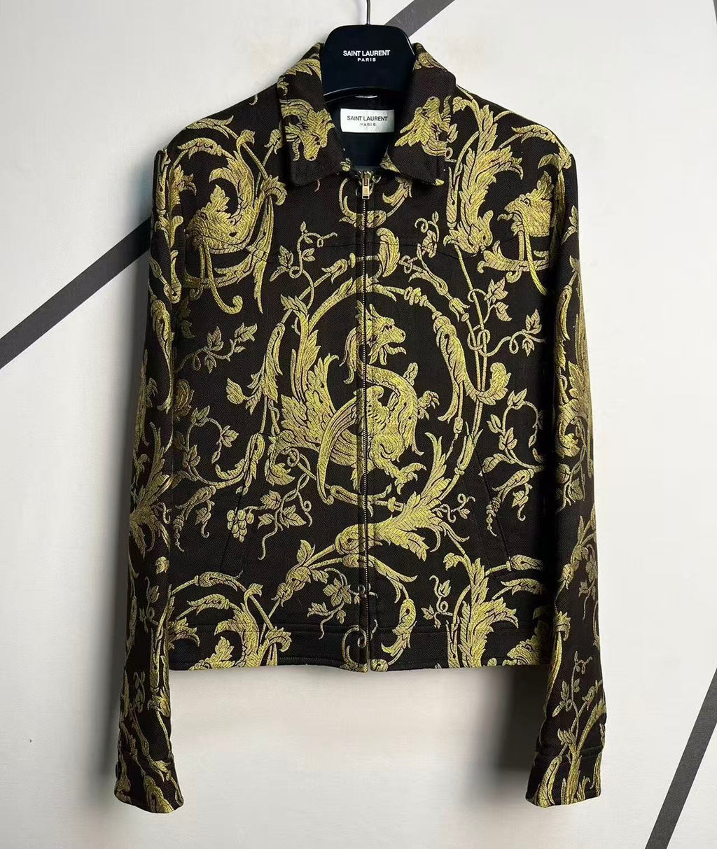 Saint Laurent 15SS Golden Dragon Embroidered Blouson Jacket