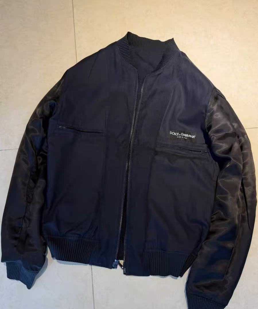 Dolce & Gabbana Reversible Leather Panel Bomber Jacket