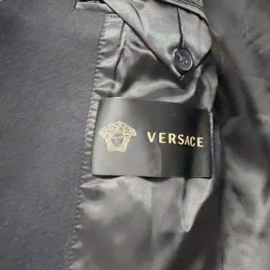 Versace Studded Wool Bomber Jacke
