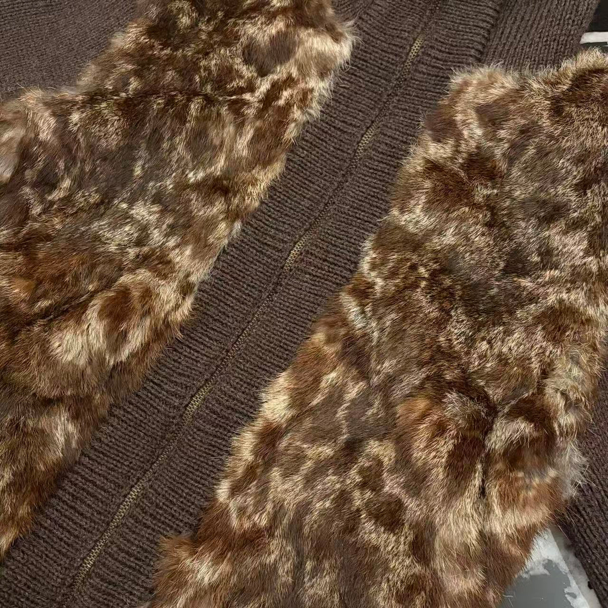 Dolce&Gabbana 04AW Faux Fur Knit Zip Jacket