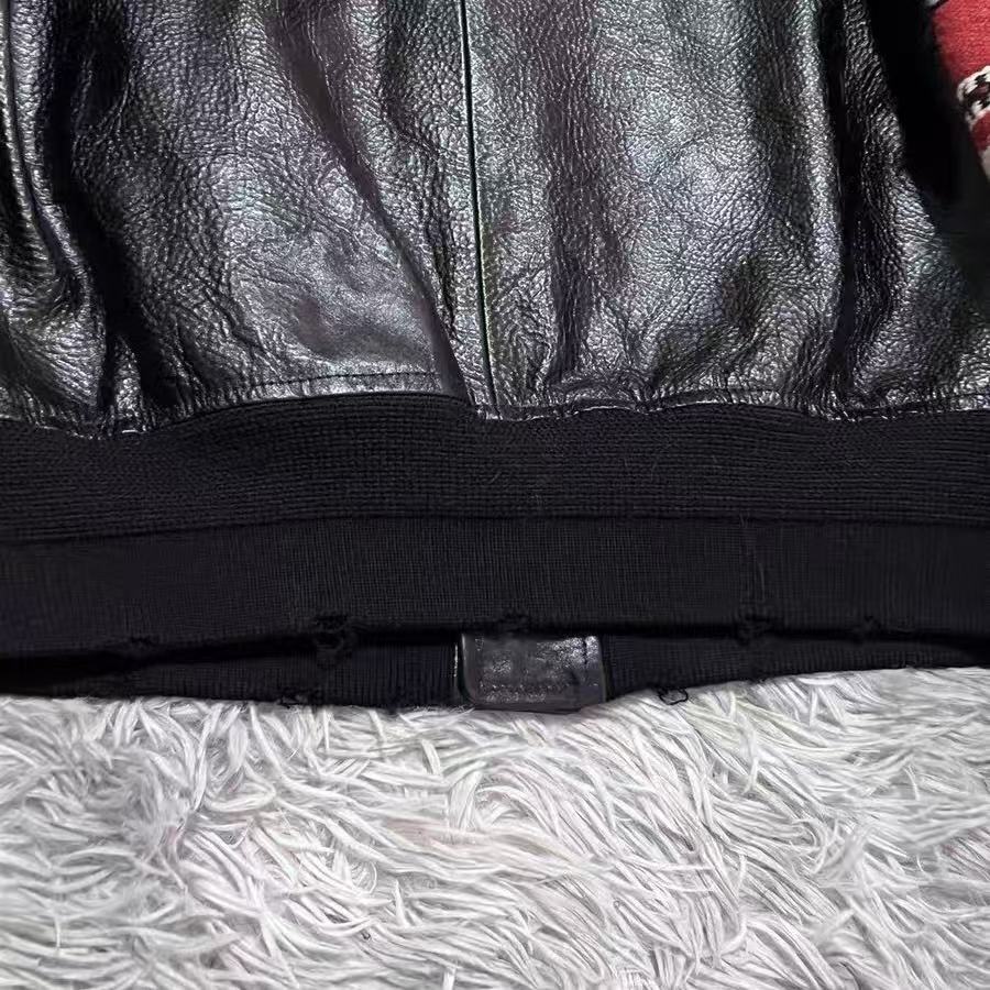 Saint Laurent 17FW Navajo Fringe Leather Teddy Varsity Jacket