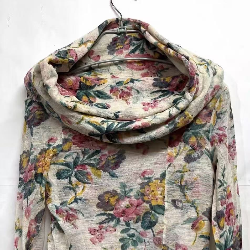 Junya Watanabe 2004AD Floral Cowl Neck Shirt