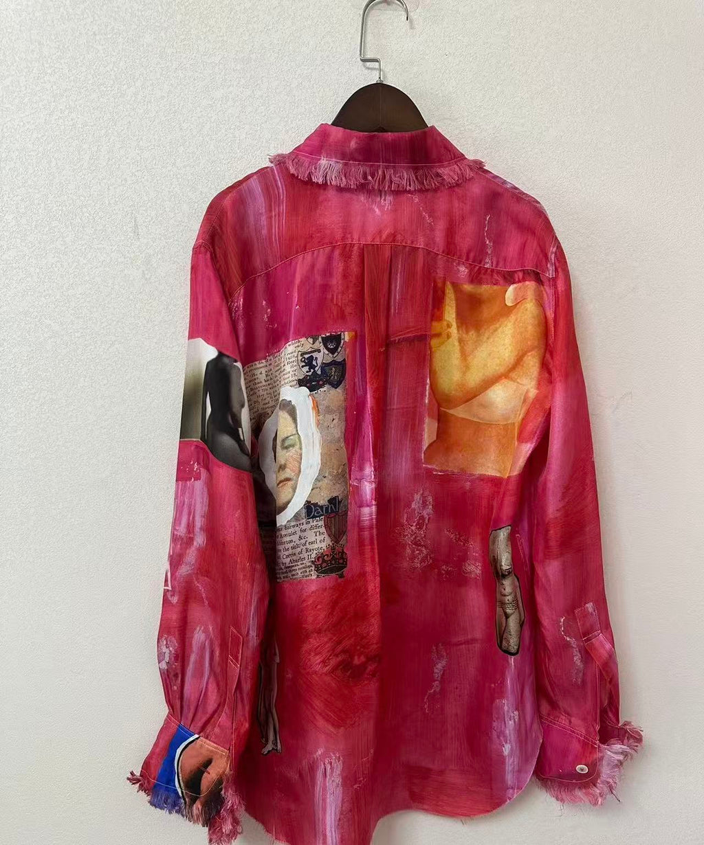 Marni 19ss Roman Sculpture Collage Silk Shirt