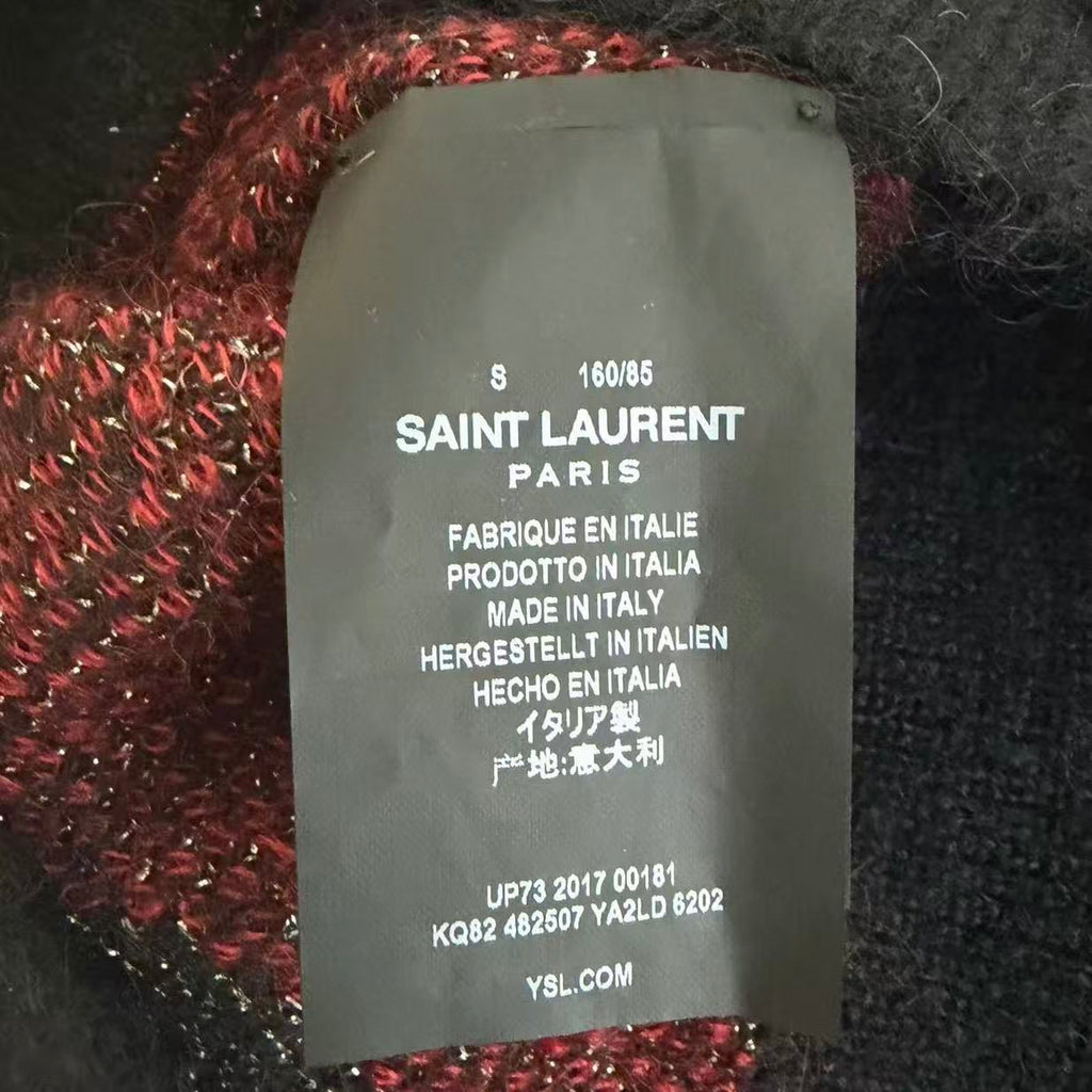 Saint Laurent 17AW Lightning Heart Mohair Sweater
