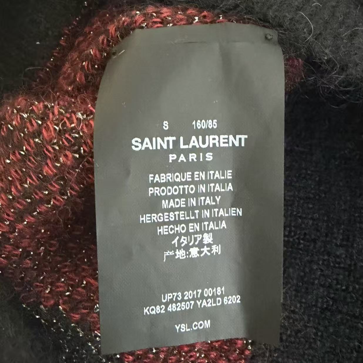 Saint Laurent 17AW Lightning Heart Mohair Sweater