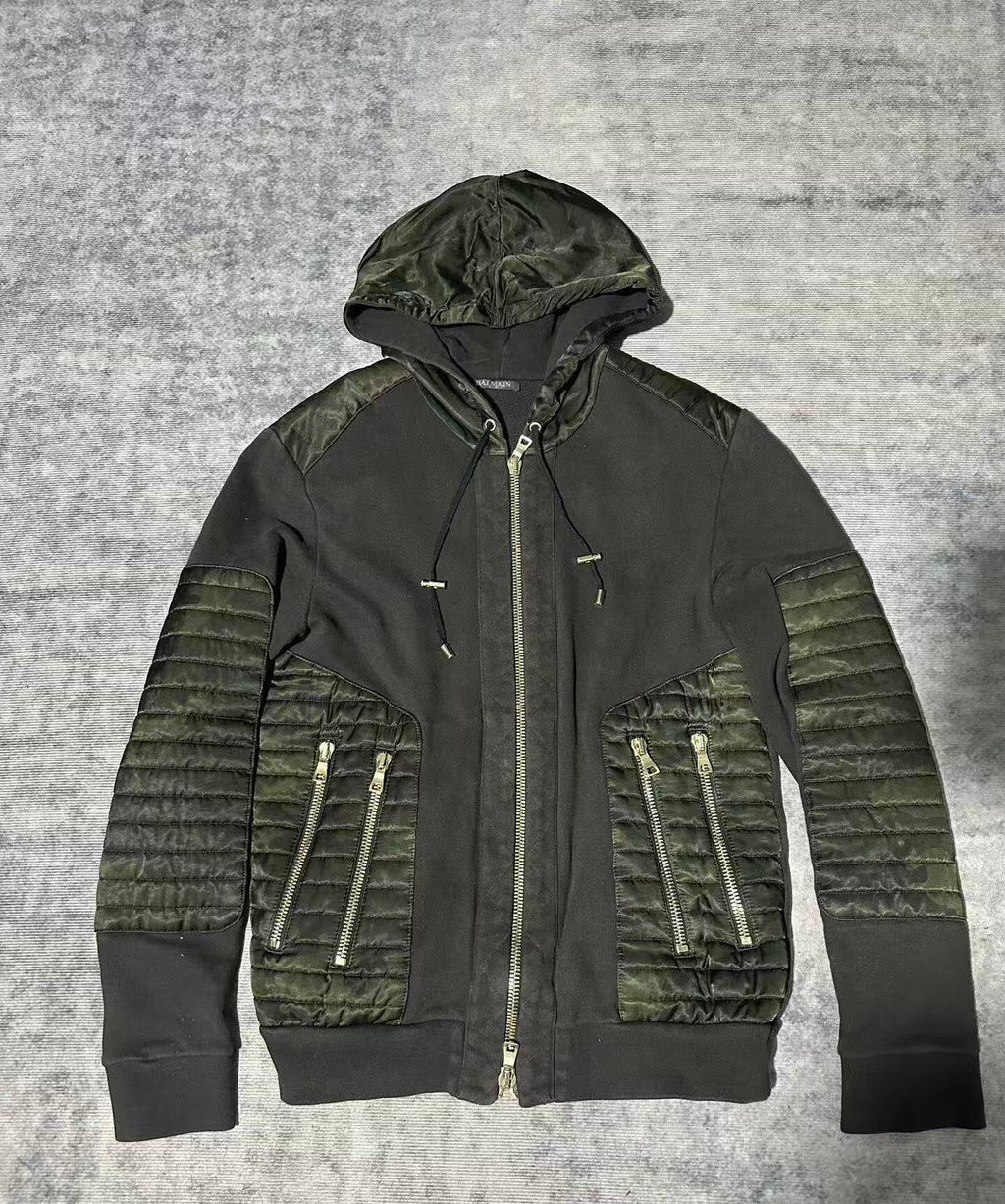 Balmain 12FW Biker Zip Up Hoodie