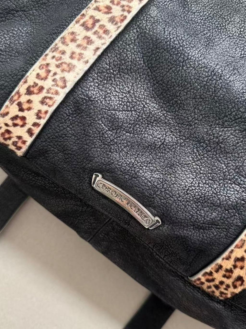 Chrome Hearts Leopard Print Horsehair Messenger Bag