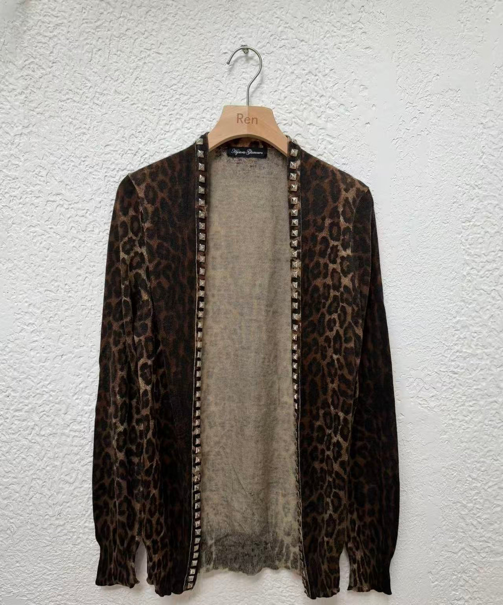 Hysteric Glamour Leopard Studded Cardigan
