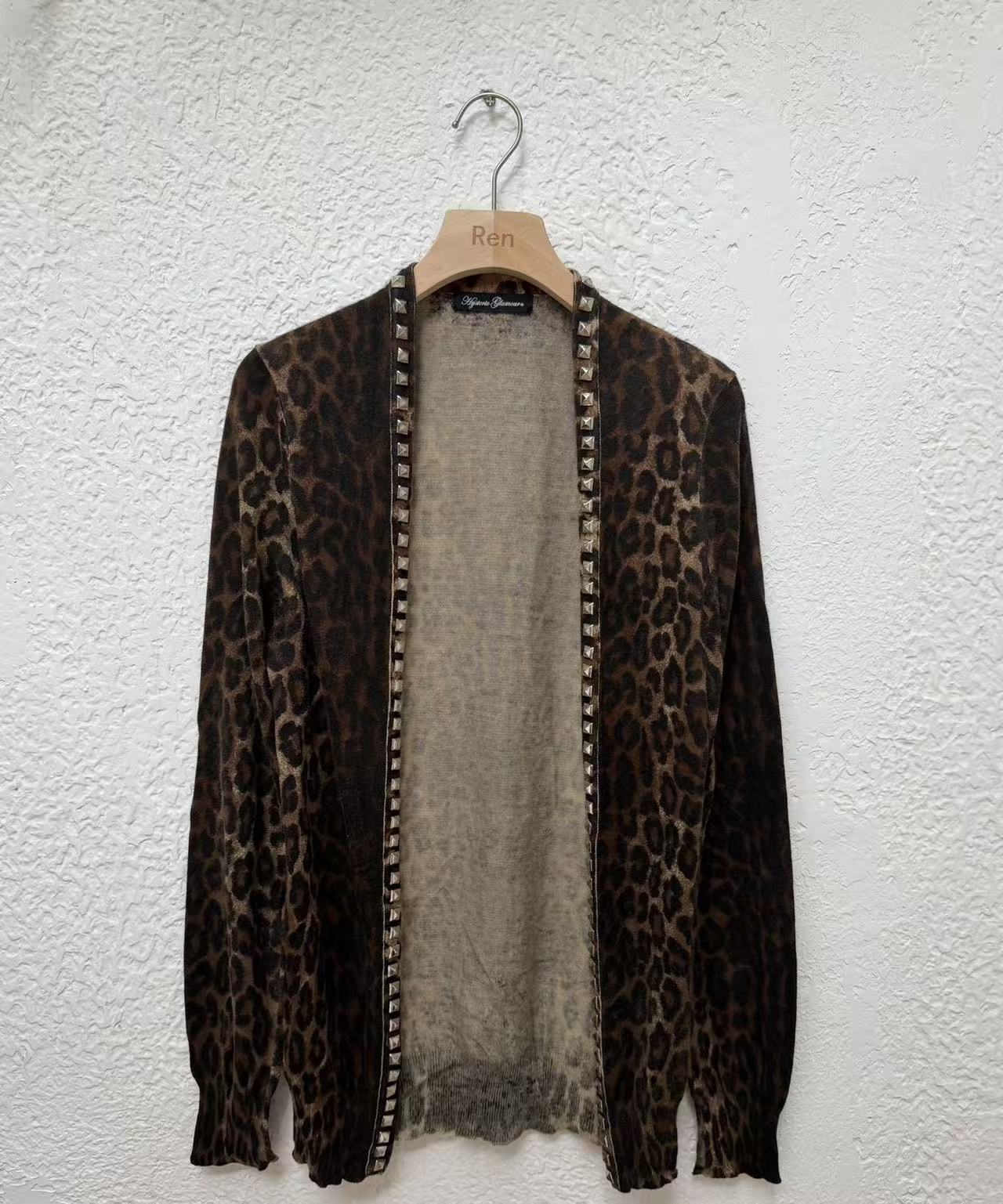 Hysteric Glamour Leopard Studded Cardigan