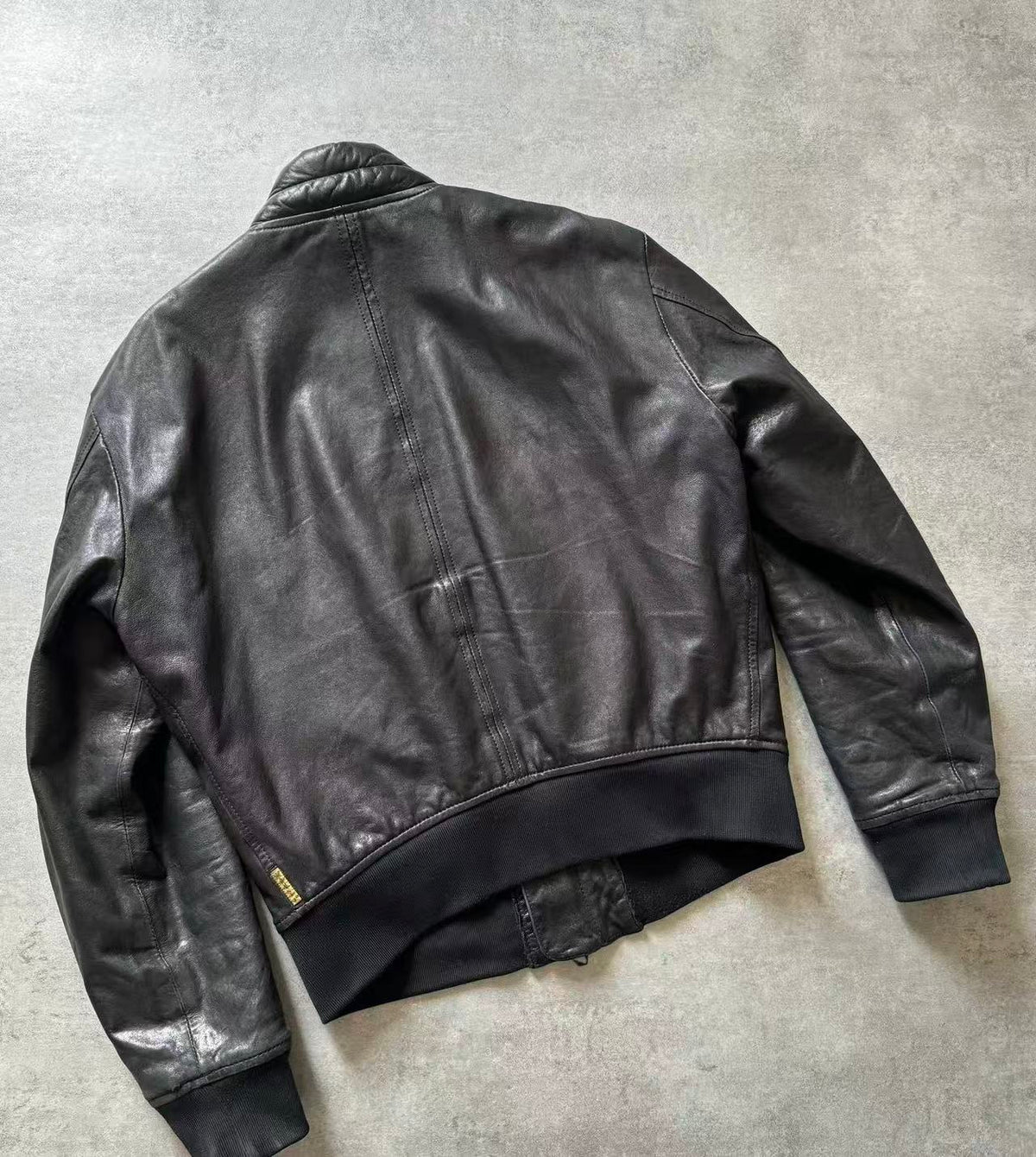 Armani Jeans Shawl Bomber Leather Jacket