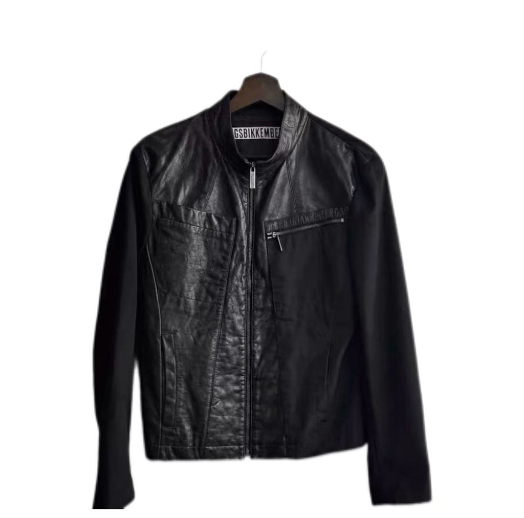 Dirk Bikkembergs Dual Fabric Moto Leather Jacket