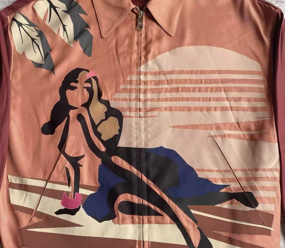 Prada 14SS Holiday Sunset Potrait Dancer Oil Jacket