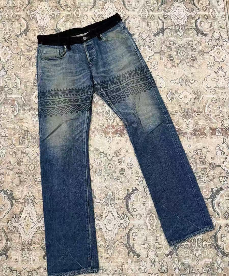 Hysteric Glamour 00s Cummerbund Navajo Print Denim Jeans