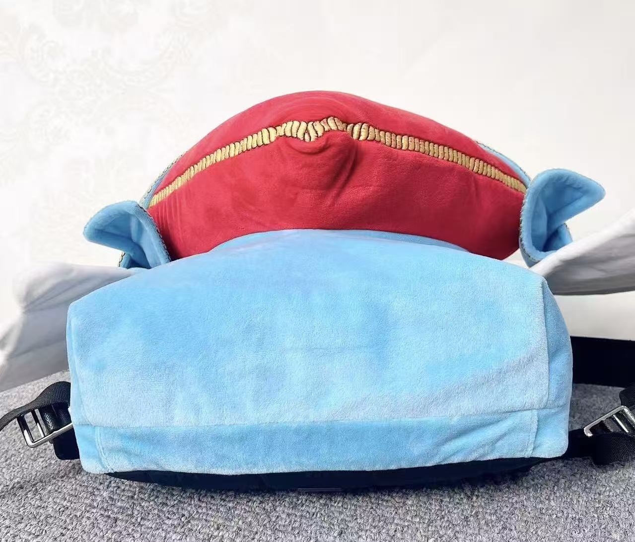 Dolce&Gabbana Red Blue Heart Wings DG Crown Backpack