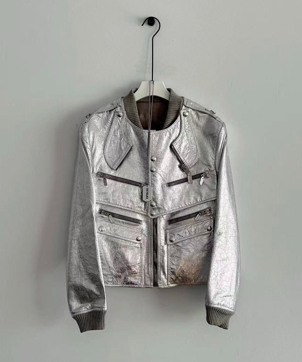 Dior homme SS07 runway silver leather jacket