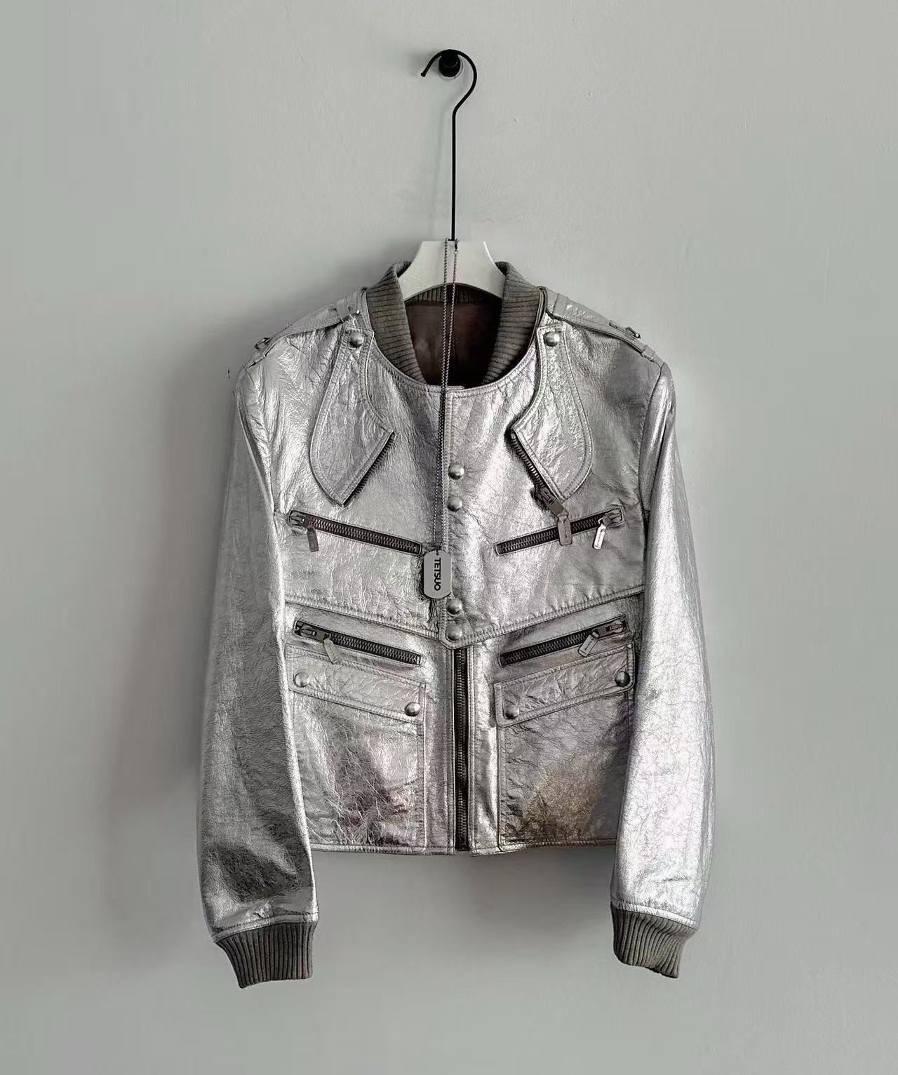 Dior homme SS07 runway silver leather jacket