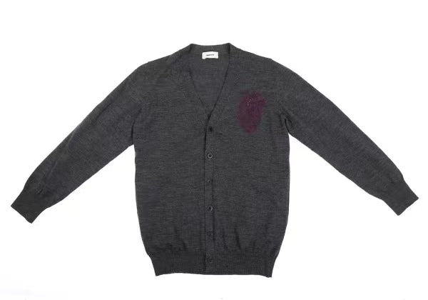 Undercover 13AW Heart Embroidered Lace Knit Cardigan