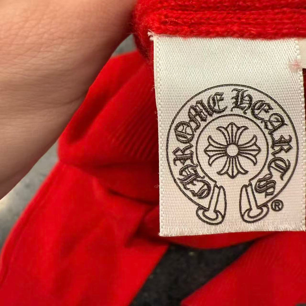 Chrome Hearts Comme Des Garcons Red Knit Cardigan