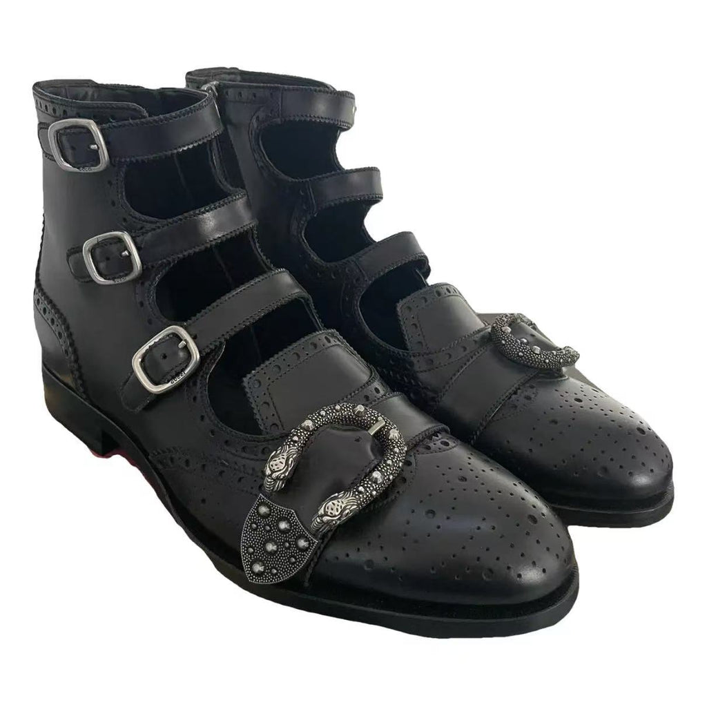 Gucci Bee Accent Leather Boots