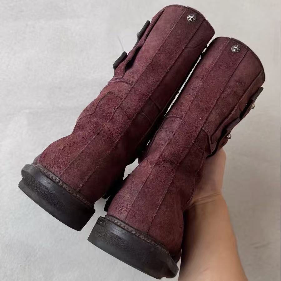 Chrome Hearts x Rick Owens Suede Mohawk Boots