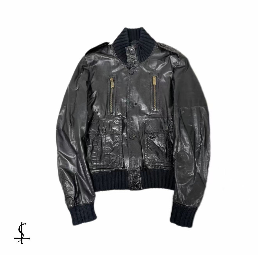 Gucci AW2009 Madonna Leather Premium Buttoned Jacket