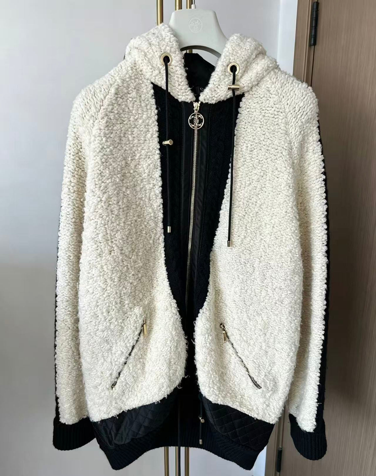 Chanel Wool Paneled Hooded Jacket
