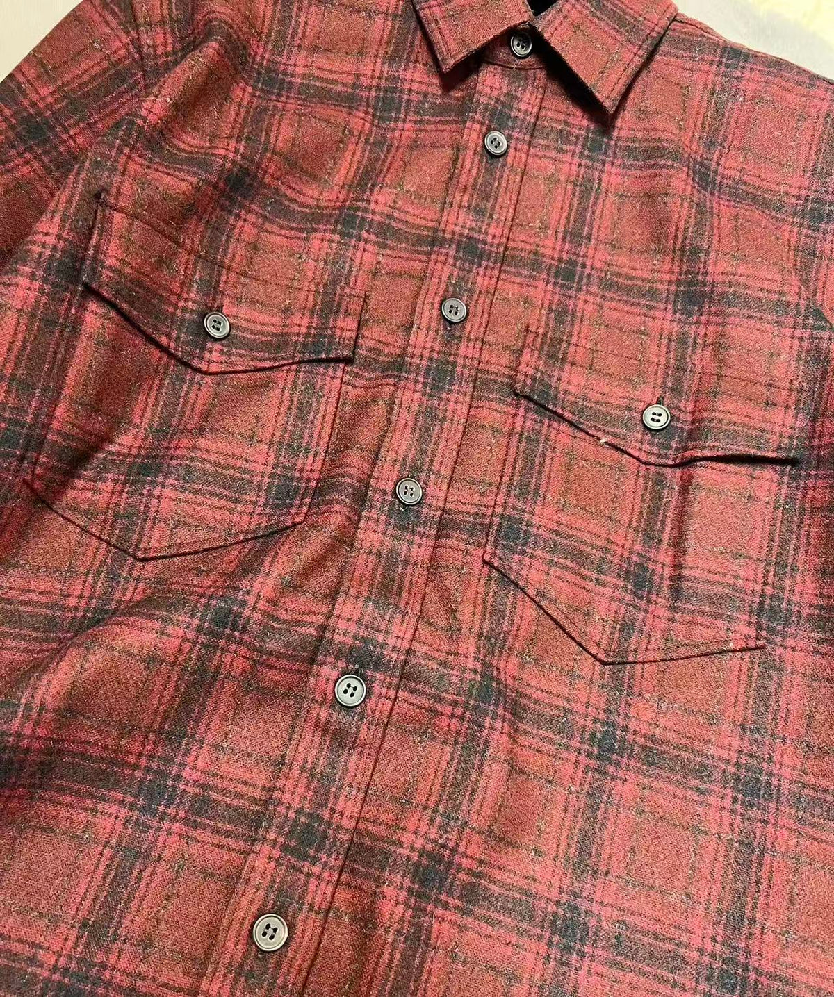 Saint Laurent 14FW Silk-Lined Wool Checked Shirt