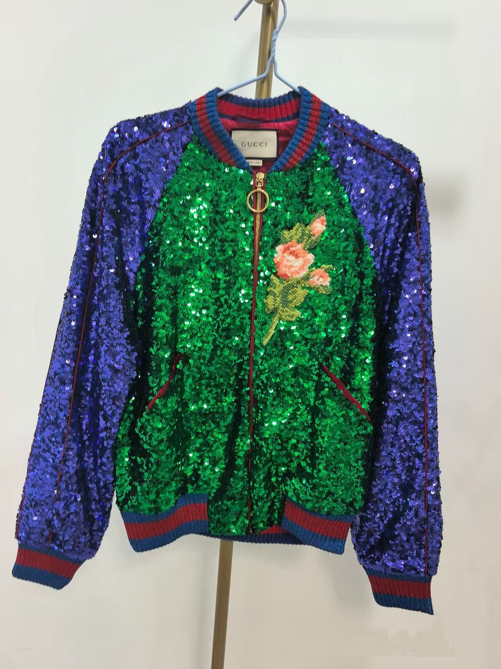Gucci 17AW Sequin Embellished Bomber Jacket