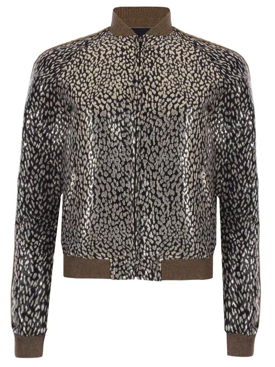 Saint Laurent 15SS Leopard Print Bomber Jacket