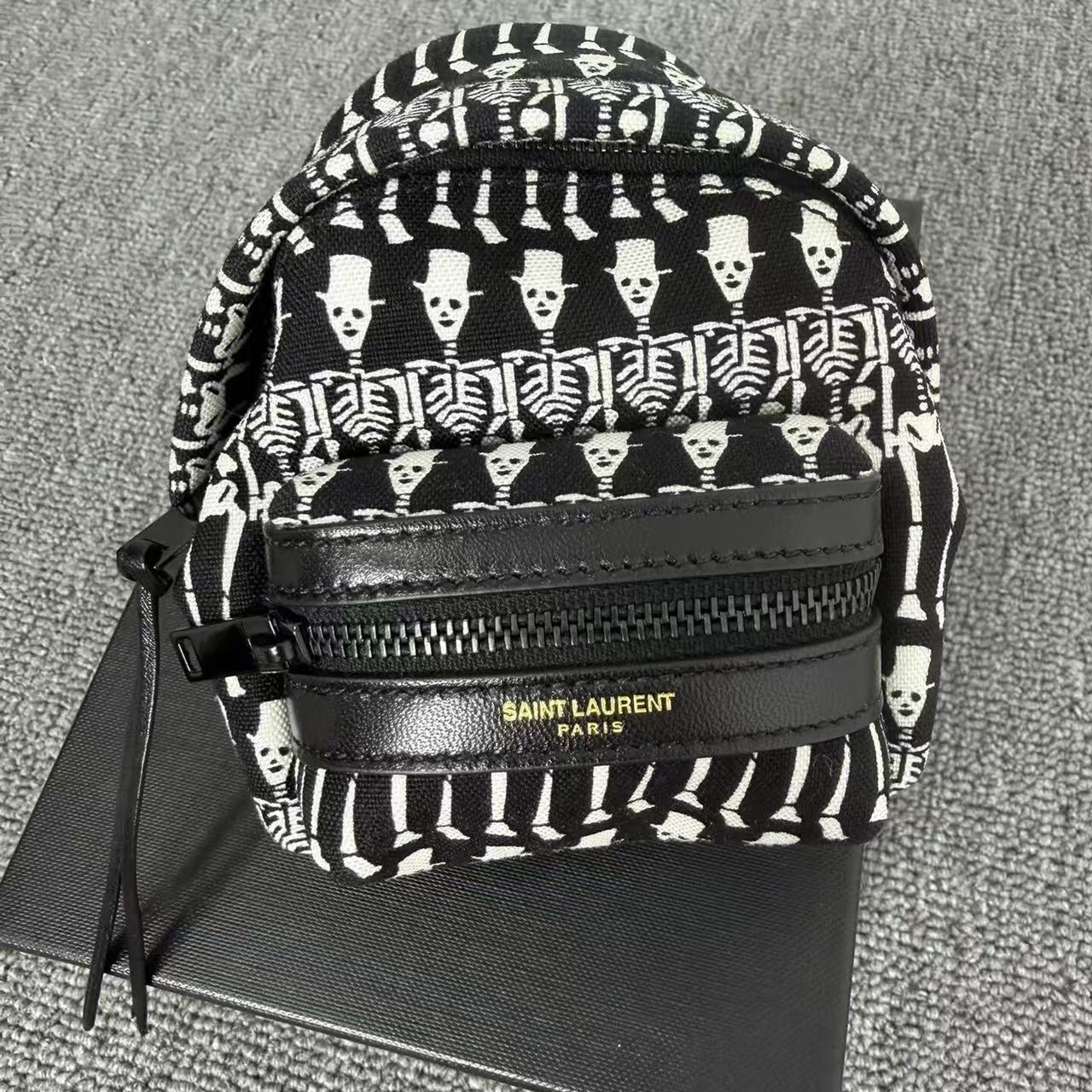 Sani Laurent Skeleton Print Mini Backpack Keychain