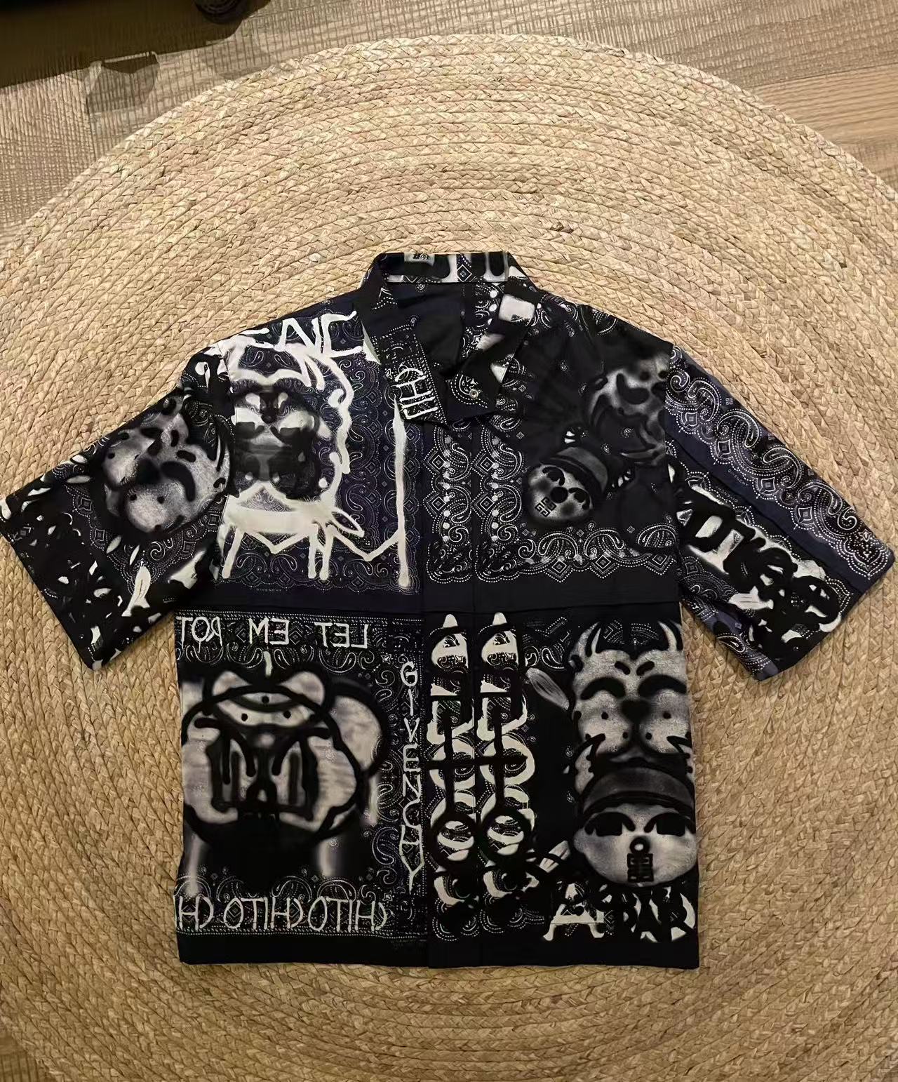 Givenchy Chito Printed Panelled Cotton Shirt