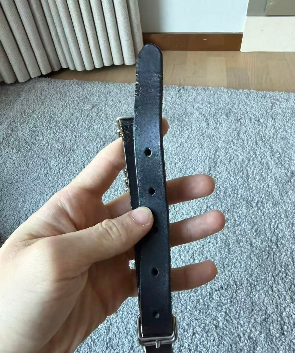 Helmut Lang Archive Military Metal Chain Leather Belt 1999