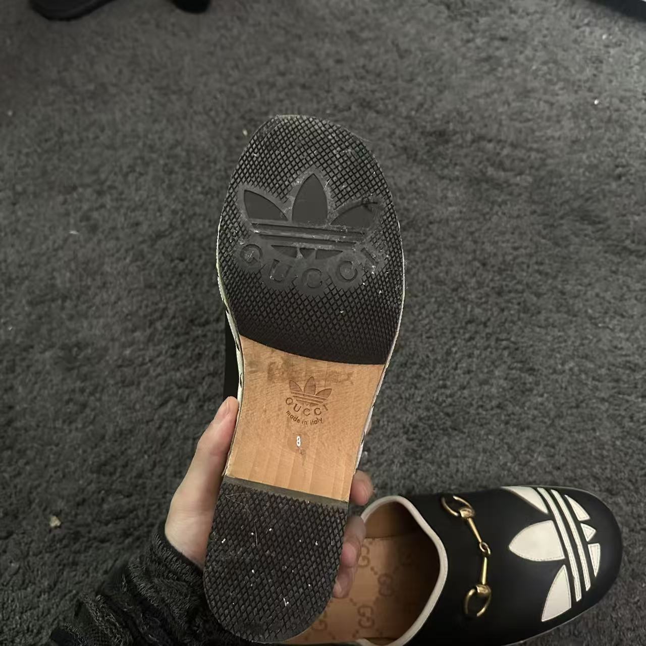 Gucci Adidas Leather Horsebit Clog