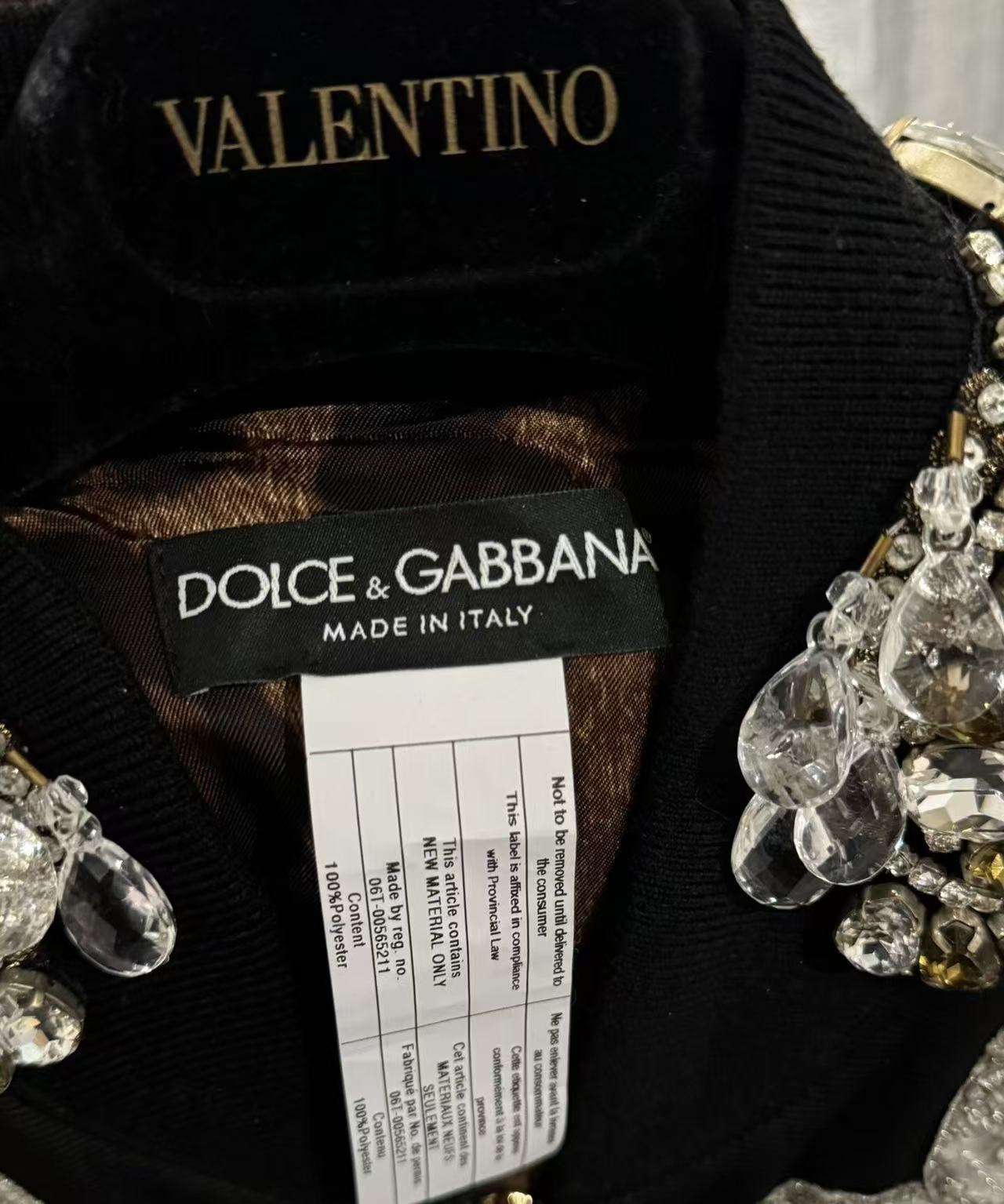 Dolce&Gabbana 16AW Orchid & Crystal Embellished Bomber Jacket