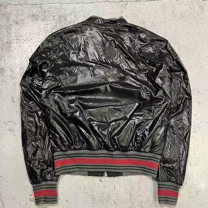 Gucci 08AW By Frida Giannini Web Accent Striped Bomber Jacket