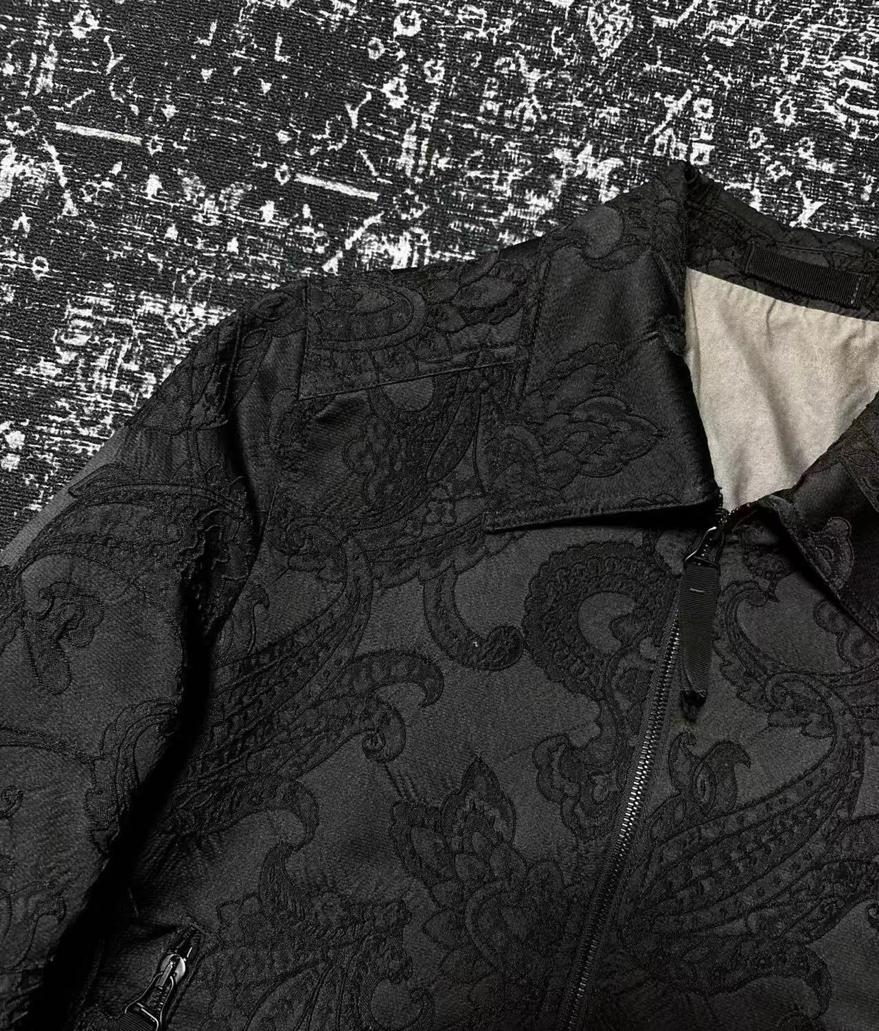 Alexander McQueen  Paisley Embroidered Bomber Flight Jacket