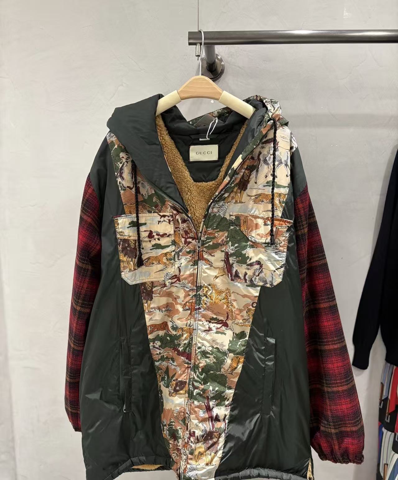 Gucci Animal Print Hooded Jacket