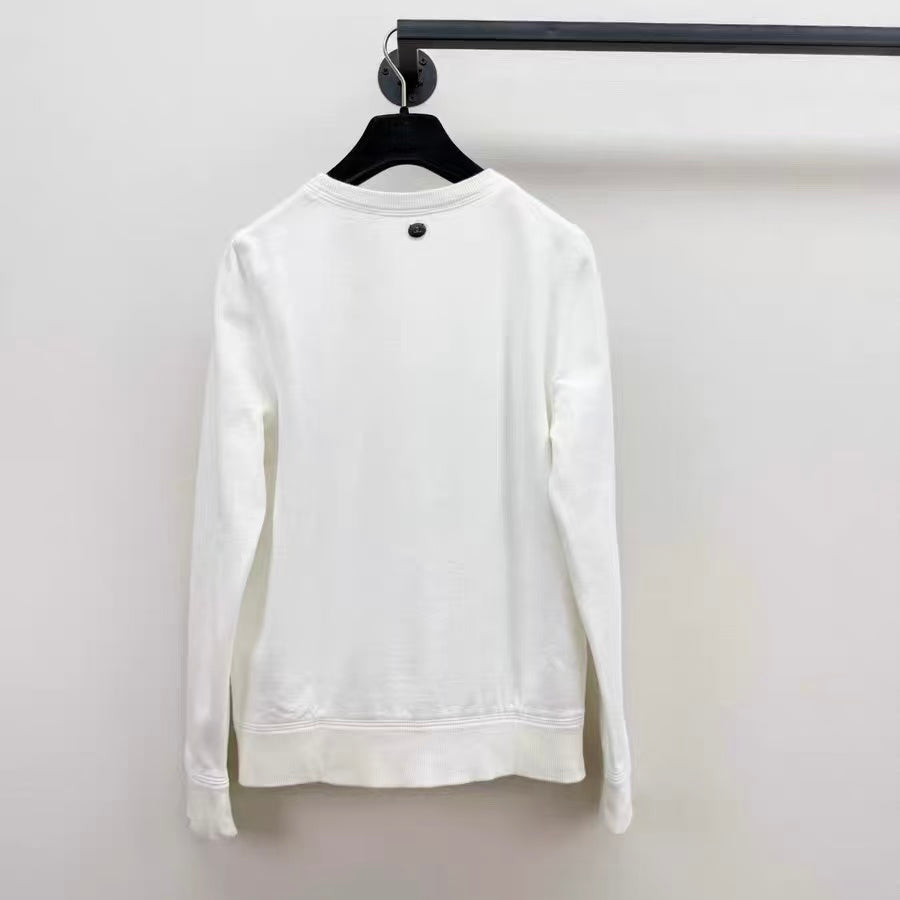 CHANEL 17FW Gabrielle Chanel Logo Striped Sweatshirt