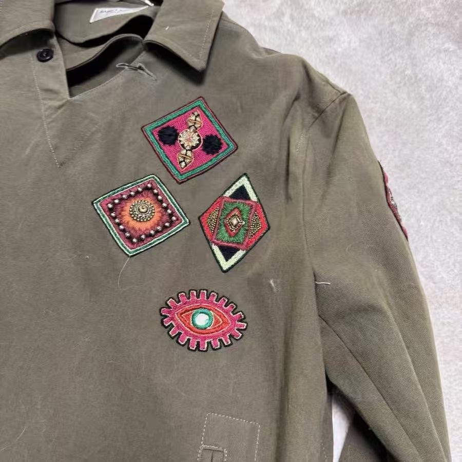 Saint Laurent 15FW Military Patchwork Embroidered Jacket