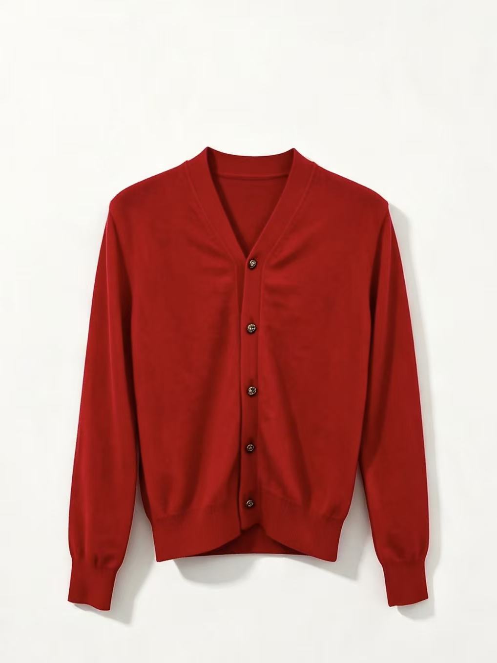 Chrome Hearts Comme Des Garcons Red Knit Cardigan